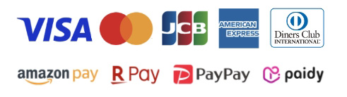 VISA,MASTER,JCB,AMEX,楽天Pay,amazon pay,PayPay,paidy