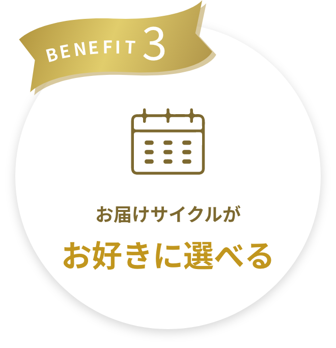 BENEFIT3 お届けサイクルがお好きに選べる